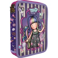 GORJUSS Doppel-Federtasche Up and away Lila (46 Stücke)