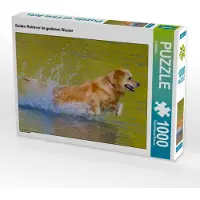 CALVENDO Golden Retriever im goldenen Wasser 1000 Teile Puzzle quer 640x480mm, ; 7315283