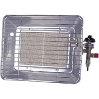 Rothenberger Infrarot Baustellenheizung, 4200 W, Propangas, Inkl. Druckminderer & Gasschlauch, Thermoelektrische Zündsicherung, Grau