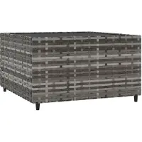 Syfax Garten-Couchtisch Quadratisch Grau 50x50x30 cm Poly Rattan