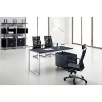 Xl Moebel Gmbh Moderner Schreibtisch aus MDF und Edelstahl in Naturfarben