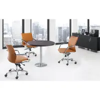AEA Moderner Chesterfield-Gartenstuhl aus Leder in Schwarz