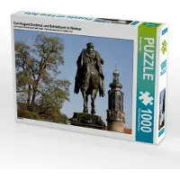 CALVENDO Carl-August-Denkmal und Schloßturm in Weimar 1000 Teile Puzzle quer 640x480mm, Berg Martina; 7380309