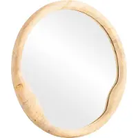 Woodkings Spiegel Barani 50cm runder Badspiegel Mangoholzrahmen kleiner Spiegel Landhaus