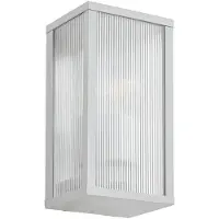 LINDBY Außenwandlampe Peldar, hellgrau/geriffelt, 26cm, IP44