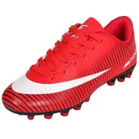 Zhenzu Cleats Man Fußballschuhe, rot, Größe 42 (EU), DMX-Technologie, 10 mm Stollen für Training