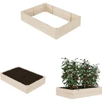QLS Hochbeet 120x80 cm aus Holz zum Bepflanzen von Gemüse Kräutern Garten 11167