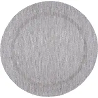 Ayyildiz Hali Outdoor Teppich Wetterfest 200x200 Rund Silber für Camping Garten oder innen Unicolor - Einfarbig