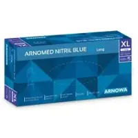 Arnowa ARNOMED Nitril Blue XTRA LONG Einmalhandschuhe, puderfrei, blau 353-XL , 1 Packung = 100 Stück, Größe XL