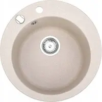 Sonstiges Küchenspüle Granit Spüle Einbauspüle Spülbecken Rund 49,5cm; Beige