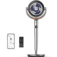 Akhan-tuning Dreo Smart Standventilator, 120°+120° Oszillierend Ventilator mit Wi-Fi/Sprachsteuerung, 20dB Leiser Bodenventilator für Schlafzimmer, einstellbare Höhe, 8 Geschwindigkeiten, 6 Modi, 12H Timer