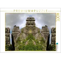 CALVENDO Puzzle: Die Externsteine, Spiegelbild im Wasser | 1000 Teile, fertige Größe: 64 x 48 cm | Fotopuzzle für entspannte Stunden