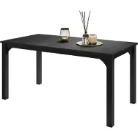 Mirjan 24 Tisch Focus 160, Wohnzimmer Tisch, Beine und Seiten aus Stahl (Farbe: Schwarz / Black Pietra Grigia)