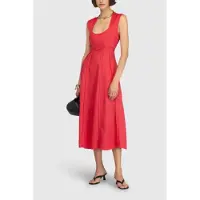 Semicouture für Damen. S6SN23 Zedernrotes Kleid (46), Lässig, Leinen, Ärmellos / Hosenträger