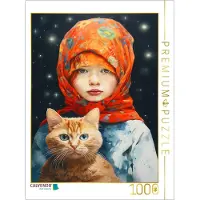 CALVENDO Puzzle: Mann und Katze | 1000 Teile, fertige Größe: 64 x 48 cm | Fotopuzzle für entspannte Stunden