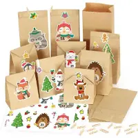 Sonstiges Adventskalender zum Befüllen Kinder 24 Tüten Weihnachtstiere Aufkleber