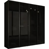 3Xeliving Kleiderschrank, Graphitschwarz, 2 x 100 x 200 x 51 cm