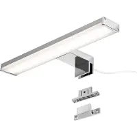Alpinaluz LED Wandleuchte 8W 30 cm IP44 für Bad, Spiegel und Möbel, schlankes, verchromtes Aluminium mit neutralweißem Licht