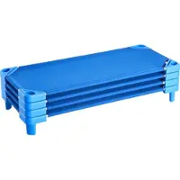 StarTech.com Hochwertiges Stapelbares Kinderbett Schlafbett Blau - 4-tlg. 130x57x15cm - Komfortable Kinder-Liege - Praktisches Schlafmöbel für Kinderzimmer