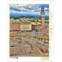 CALVENDO Puzzle: Piazza del Campo mit dem Glockenturm in Siena | 1000 Teile, fertige Größe: 64 x 48 cm | Fotopuzzle für entspannte Stunden