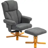 HOMCOM Relaxsessel mit Liegefunktion, Liegesessel mit Hocker, Fernsehsessel