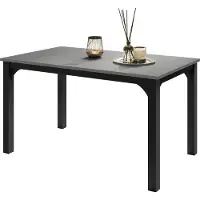 Mirjan 24 Tisch Focus 140, Wohnzimmer Tisch, Beine und Seiten aus Stahl (Farbe: Schwarz / Hellgrau)