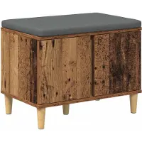 Syfax Flurbank mit Kissen mit Speicher Altholz 60 x 38 x 46 cm