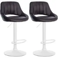 BellaFurn 2-teiliges Barhocker-Set - Hocker - Höhenverstellbar, Kunstleder und Metall