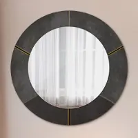 Coloray Ø60cm Modern Spiegel - Wandspiegel Wandmontage- Schlafzimmer - Grau Dreiecke
