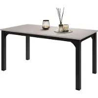 Mirjan 24 Tisch Focus 160, Wohnzimmer Tisch, Beine und Seiten aus Stahl (Farbe: Schwarz / Cashmere)