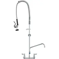 StarTech.com Kommerzielle Küchenarmatur mit Ausziehbarer Vorspülbrause - 118 cm Höhe - 203 mm Mittelloch - 305 mm Schwenkauslauf - Messing Küchenspülenarmatur zur Deckmontage - für 1/2/3-Fach-Spüle