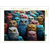 CALVENDO Puzzle – Eulen mit vielen Köpfen in einem Bild | 1000 Teile, fertige Größe: 64 x 48 cm | Fotopuzzle für entspannte Stunden