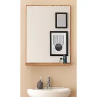 Furn.Design Badezimmer Spiegel "Center" Eiche Wandspiegel mit Ablage 60 x 80 cm