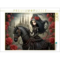 CALVENDO Puzzle "Gothic Queen mit Pferd" | 2000 Teile, fertige Größe: 90 x 67 cm | Fotopuzzle für entspannte Stunden