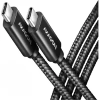 Axagon BUCM2-CM10AB Ladekabel, USB-C zu USB-C 2.0, 1 m, PD 240 W 5 A, ALU - Schwarz - 1 Meter langes USB-C zu USB-C Kabel - Daten- und Ladefähig, 1 m, USB C, USB C, USB 2.0, 0,48 Gbit/s, Schwarz