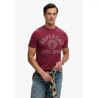 Superdry für Herren. M1012363A Entspanntes Vintage-T-Shirt weinrot (L), Lässig, Baumwolle, Kurzarm, Bordeaux