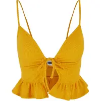 Urban Classics T-Shirt-BH "Damen Ladies Waffle Pique Ruffle Top"