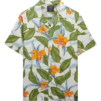 Superdry für Herren. M4011128A Hemd Hawaii grün (3XL), Lässig, Modal, Kurzarm