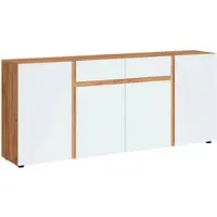 Home affaire Sideboard "Morongo", weiß (eiche kraft gold, weiß alpin), B:200,7cm H:86cm T:39,6cm, Holzwerkstoff, MDF, Sideboards, Sideboard, Breite ca. 201 cm