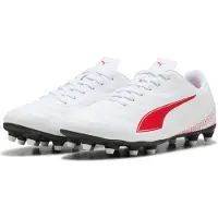 Puma Fußballschuh "VITORIA II FG/AG", Herren, Gr. 44,5, Textil, rot (weiß, rot), Synthetik, Schuhe Fußballschuh, für Rasen- und Kunstrasenplätze, mit Schnürung, aus Synthetik