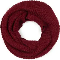 StyleBREAKER Strickschal "Unifarbener Feinstrick Loop", Damen, rot (dunkelrot), Obermaterial: 100% Polyacryl PAN., Modisch, Modetücher Strickschal
