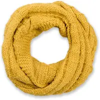 StyleBREAKER Strickschal "Strick Loop mit Karomuster", Damen, gelb (curry), Obermaterial: 100% Viskose CV., Modisch, Modetücher Strickschal