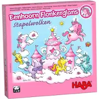 Haba Lernspiel Unicorn Glitterluck - Wolken Stapelspiel - buntes Karton