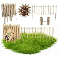 Pemicont Floranica Steckzaun Haselnuss 1 m x 35 cm Rasenkante Lattenabstand 4-6 cm - angespitzte Standfüße, ohne Pfosten