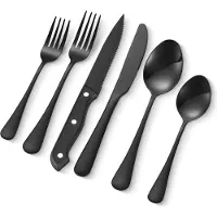 Vevor 48-teiliges Besteckset aus lebensmittelechtem Edelstahl, hochglanzpoliertes Essbesteck-Set, spülmaschinenfestes Essgeschirr für die Küche, Service für 8 Personen, inkl. Messer Gabel Löffel
