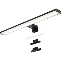 Alpinaluz LED Wandleuchte 12W 50 cm IP44 für Bad, Spiegel und Möbel, schlankes, mattschwarzes Aluminium mit neutralweißem Licht
