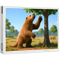 Raxxa Premium-Puzzle "Ausgestorben in der Eiszeit - Riesenfaultier Megatherium americanum", 1000 Teile