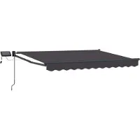vidaXL Manuelle Gelenkarmmarkise mit LEDs Anthrazit 3,5 x 2,5 m