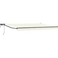 vidaXL Manuelle Gelenkarmmarkise mit LEDs Creme und Anthrazit 5 x 3 m