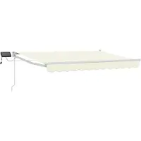 vidaXL Manuelle Gelenkarmmarkise mit LEDs Creme und Weiß 3,5 x 2 m